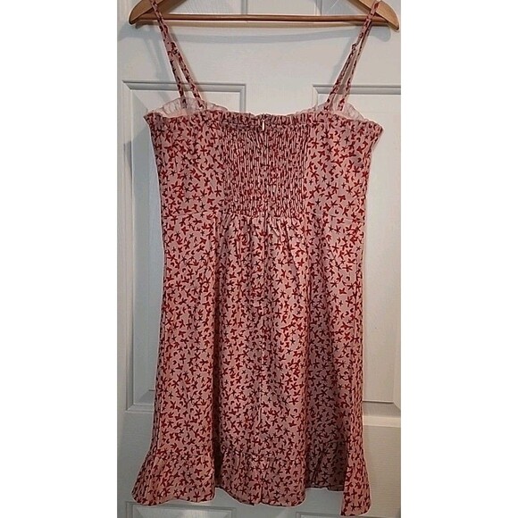Princess Polly Sundress 8 Red Mini Floral Ruffle Cottagecore Adjustable Straps - Picture 2 of 13